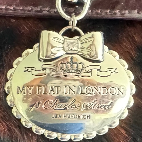 My Flat In London Leopard Faux Fur & Patent Bow Bag MFIL Creed – Rare Sz Medium - Picture 4 of 15